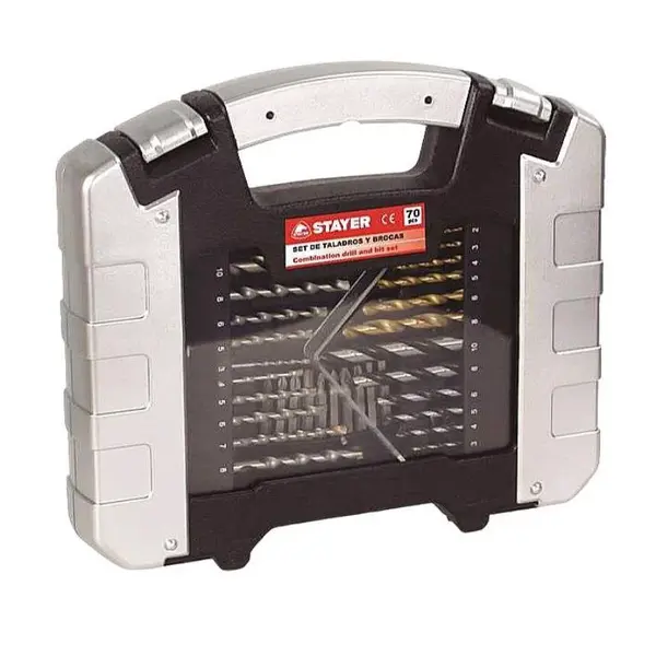 Vrtáky, bity a adaptéry, sada 70 ks, STAYER