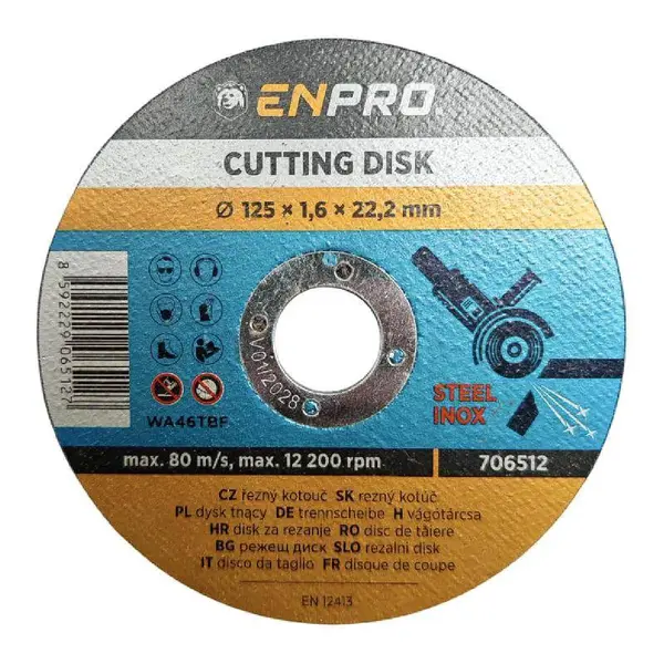 Kotouč na kov řezný Ø 125 x 1,6 x 22,2 mm, ENPRO