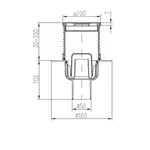 Vpusť podlahová spodní D 50 mm, límec, nerez rámeček, mřížka GATE, ENPRO