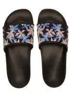 Roxy dámské pantofle Slippy IV Black/Boysenberry | Černá | Velikost 9 US