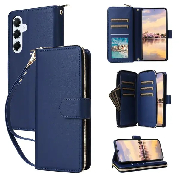 Doublewallet Magnet Case, Samsung Galaxy A55, modrý