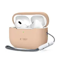 Tech-Protect Silikonové pouzdro, Apple AirPods Pro 1 / 2, béžové