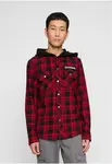 Men's hooded shirt Iron Maiden Checkshirt Eddy red/black
