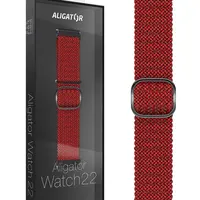 Textilní řemínek ALIGATOR 22mm, černo-vínová