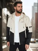 Pánská přechodná bunda s kapucí béžová