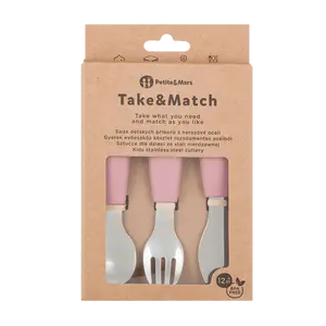 PETITE&MARS Sada příborů z nerezové oceli Take&Match Dusty Rose 12m+