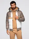 Ombre Colorful retro men's sports jacket - beige and white
