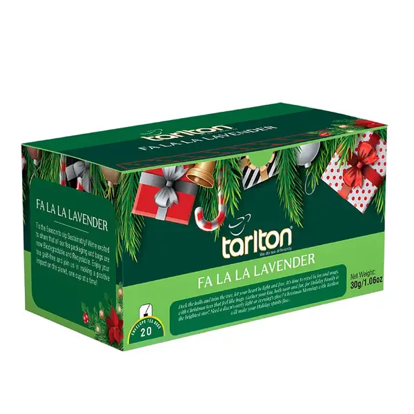 TARLTON Vianočný fa la la lavender zelený čaj s levanduľou 20 sáčkov