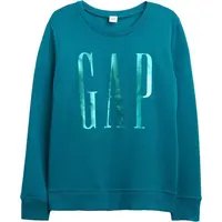 GAP V-LOGO DOORBUSTER CREW Dámska mikina s logom, tyrkysová, veľkosť