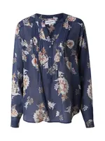 Lollys Laundry Blúzka  béžová / tmavomodrá / hnedá / oranžová