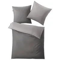 Kleine Wolke OBOUSTRANNÉ POVLEČENÍ, makosatén, šedá, 135/200 cm