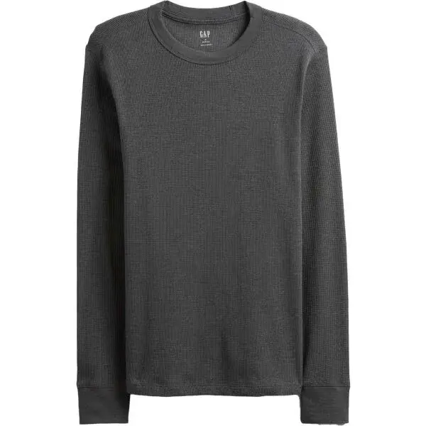 GAP V-WAFFLE CREW Pánské tričko, tmavě šedá, velikost