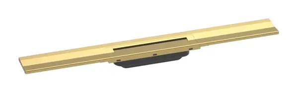 Hansgrohe RainDrain Flex - Lineární sprchový žlab s nerezovým roštem 700, ke stěně, zkrátitelný, leštěný vzhled zlata 56050990