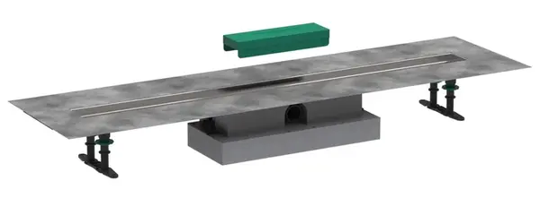 Hansgrohe uBox universal - Set pro plochou instalaci lineárního sprchového žlabu 100 cm, nerez 56020180