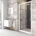 Ravak Blix - Sprchové dvere BLDP2-110, 107-111 cm, biela/číre sklo 0PVD0100Z1