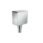 Hansgrohe Fixfit - Prípojka hadice Square so spätným ventilom, chróm 26455000