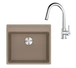 Franke Sety - Kuchyňský set G254KA, fragranitový dřez MRG 610-52 RTL a baterie FS 3229.031, kašmír/chrom 114.0700.701