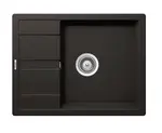 SCHOCK Manhattan - Granitový drez, 65x50 cm, s ovládaním odtoku, Nero MAND100AGNE
