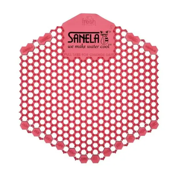 Sanela Príslušenstvo - Vonné sitko do pisoára kiwi/grep, červené SLA 11A