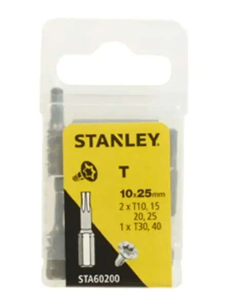 Stanley Príslušenstvo - 10-dielna súprava bitov TORX, dĺžka 25 mm STA60200-XJ