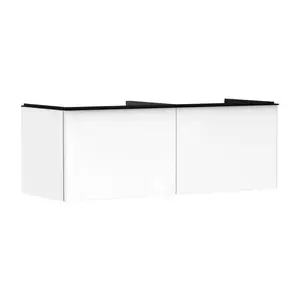 Hansgrohe Xelu Q - Umývadlová skrinka, 50x136x55 cm, 2 zásuvky, lesklá biela/matná čierna 54066670