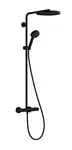 Hansgrohe Pulsify S Puro - Sprchový set s termostatom, priemer 26 cm, 3 prúdy, EcoSmart, matná čierna 24237670