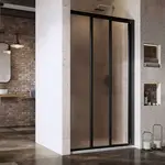 Ravak Supernova - Sprchové dvere trojdielne ASDP3-100, 97-101 cm, čierna/sklo Grape 00VA03R2ZG