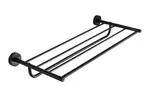 Sanela Doplnky z nehrdzavejúcej ocele - Polička na uteráky s hrazdou, dĺžka 50 cm, matná čierna SLZD 36N