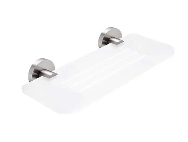 Nimco Unix - Polička IXI, dĺžka 30 cm, matný plexiglass/brúsená nerezová UNM X330-10