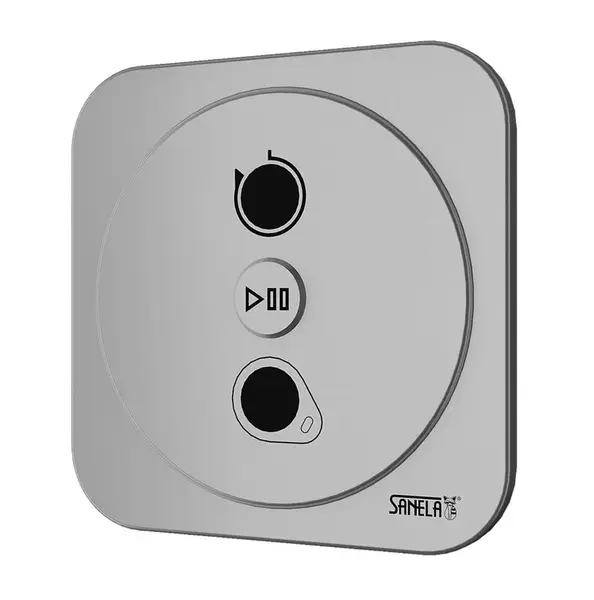 Sanela Automaty - Ovládanie sprchy pomocou RFID žetónu, na 1 druh vody, sieťové napájanie, matná nerezová SLZA 35