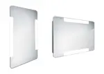Nimco Zrcadla - Koupelnové podsvícené LED zrcadlo 50x80 cm, zaoblené, aluminium ZP 18001