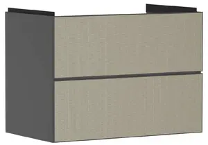 Hansgrohe Xevolos E - Umývadlová skrinka 78x58x48 cm, 2 zásuvky, matná sivá/bronz 54180390