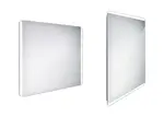 Nimco Zrcadla - Koupelnové podsvícené LED zrcadlo 90x70 cm, zaoblené, aluminium ZP 17019