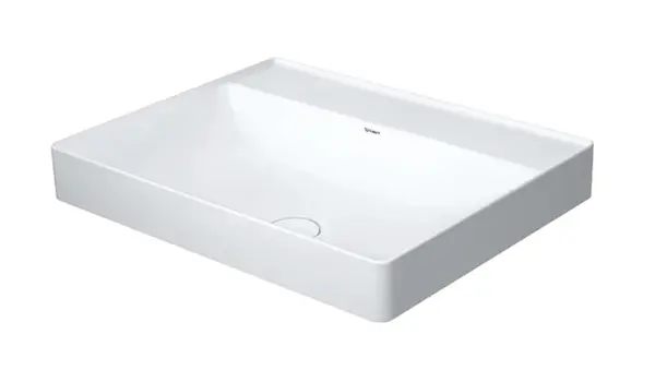 Duravit DuraSquare - Umývadlová misa, 60x47 cm, bez prepadu, bez otvoru na batériu, biela 2354600070