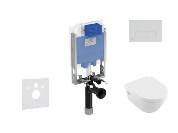 Ideal Standard ProSys - Set predstenovej inštalácie, klozetu a sedadla Architectura, tlačidla Oleas M2, DirectFlush, SoftClose, CeramicPlus, biela Pro