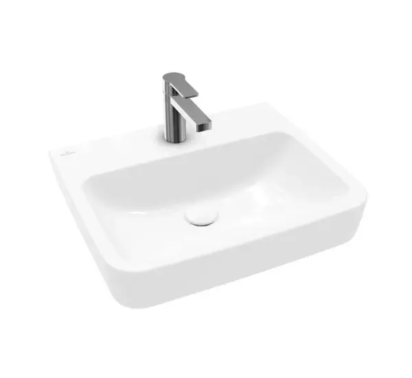 Villeroy & Boch O.novo - Umývadlo 55x46 cm, bez prepadu, otvor na batériu, AntiBac, CeramicPlus, alpská biela 4A4156T2