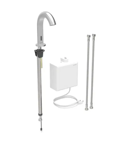 Geberit Piave - Elektronická termostatická umývadlová batéria, sieťové napájanie, easy to clean, kefovaná nerezová 116.167.SN.1