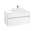 Villeroy & Boch Collaro - Umývadlová skrinka, 100x55x50 cm, 2 zásuvky, Glossy White C01500DH