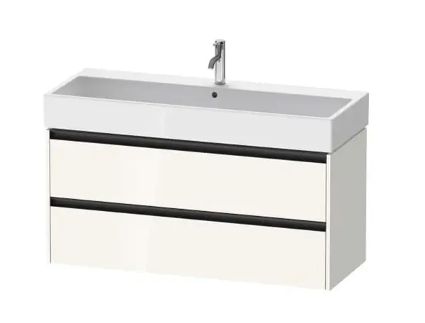 Duravit Ketho.2 - Umývadlová skrinka, 55x118x46 cm, 2 zásuvky, lesklá biela K25279022220000