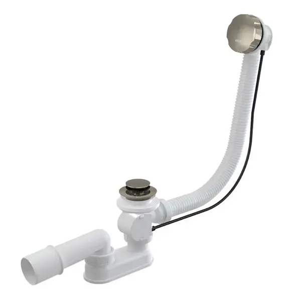 Alcadrain Odtokové súpravy - Vaňová odtoková a prepadová súprava, dĺžka 570 mm, lesklý nikel A55K-N-P