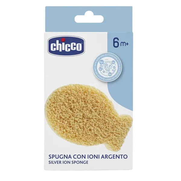 CHICCO Houbička na umývání s ionty ze stříbra 6m+