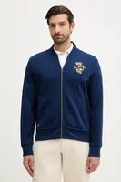 Bavlněná mikina Polo Ralph Lauren Long Sleeve Sweatshirt pánská, modrá barva, s aplikací, 710970280