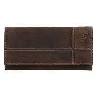 Dámská kožená peněženka hnědá broušená se vzorem - Tomas Farbe