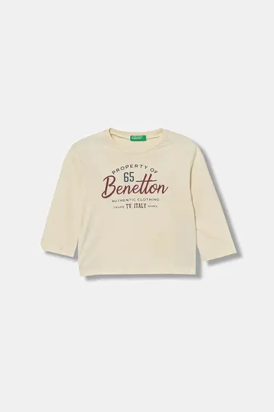 Detská bavlnená košeľa s dlhým rukávom United Colors of Benetton