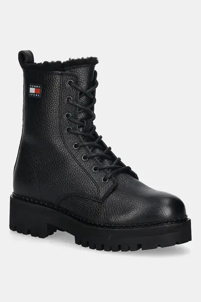 Kožené členkové topánky Tommy Jeans TJW URBAN LACEUP BOOT WL