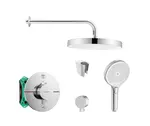 SANITINO - Sprchový set s termostatom a telesom pod omietku Hansgrohe, príslušenstvo kielle, chróm SANI21HKK022