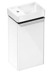 Hansgrohe Xelu Q - Skrinka s umývadielkom, 63x34x27 cm, 1 dvierka, pánty vľavo, lesklá biela/chróm 54362000