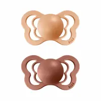 BIBS Couture anatomické cumlíky zo silikónu 2ks - veľkosť 1 - Peach / Woodchuck