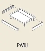 RONAL ILA - Hliníkový přední panel pro obdélníkovou vaničku, U-panel, 3 strany, 900 x 1000 mm - barva aluchrom PWIU901009050