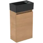 Ideal Standard Eurovit+ - Skrinka s umývadielkom, 55x35x20 cm, 1 dvierka, prírodný dub/hodvábna čierna R0578Y8